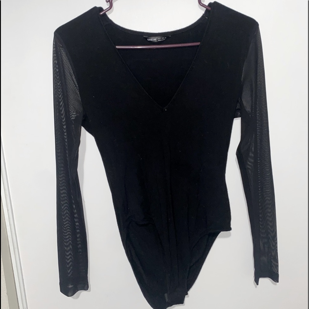 Black and mesh bodysuit
